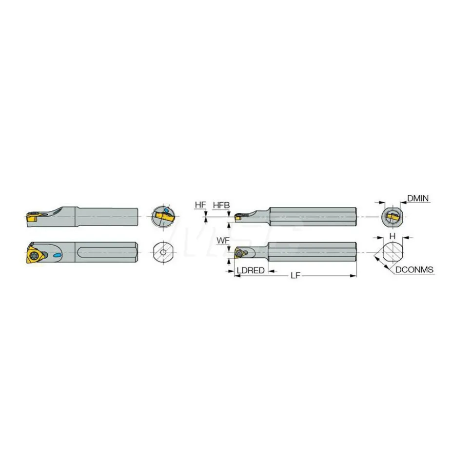 Indexable Boring Bar: S7-SWUBR-065 I, 0.2760" Min Bore, Right Hand, Steel