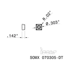 Indexable Drill Insert: SOMX070305-DT IC908, Carbide