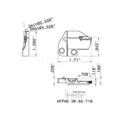 Indexable Grooving Blade: 1.2598" High, Right Hand, 0.1181" Min Width