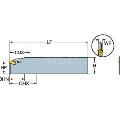 Indexable Grooving Blade: 1.0197" High, Neutral