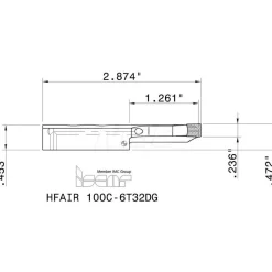 Indexable Grooving Blade: 1.26