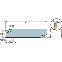 Indexable Grooving Blade: 1.2559" High, Neutral