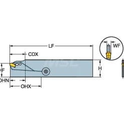 Indexable Grooving Blade: 1.2559" High, Neutral