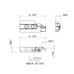 Indexable Grooving Blade: Right Hand, 0.1181