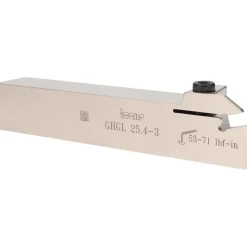 Indexable Grooving-Cutoff Toolholder: GHGL 25.4-3, 0.118 to 0.157