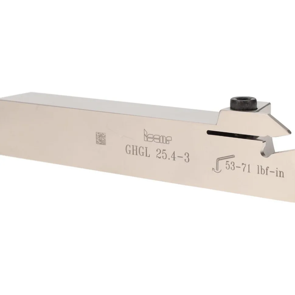 Indexable Grooving-Cutoff Toolholder: GHGL 25.4-3, 0.118 to 0.157" Groove Width, Left Hand