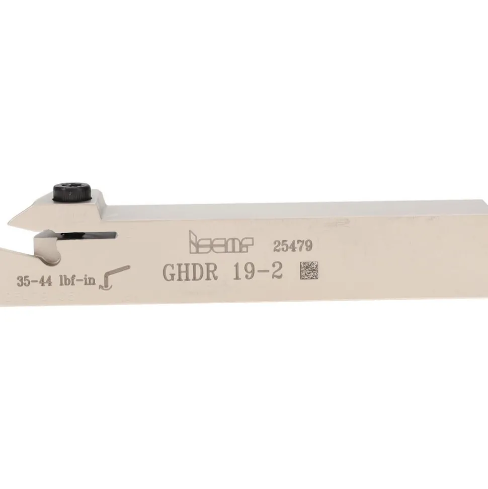 Indexable Grooving-Cutoff Toolholder: GHDR 19-2, 0.016 to 1/8" Groove Width, 0.33" Max Depth of Cut, Right Hand
