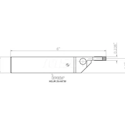 Indexable Grooving Toolholder: HELIR 25.4-6T30, External, Right Hand, 2.36