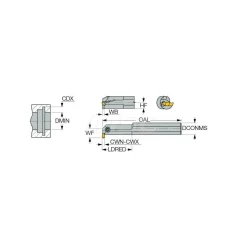 Indexable Grooving Toolholder: GHIR 19-4, Right Hand, 0.787