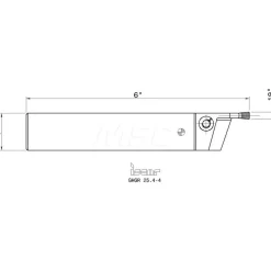 Indexable Grooving Toolholder: GHGR 25.4-4, External, Right Hand, 1.58" Max Workpiece Dia