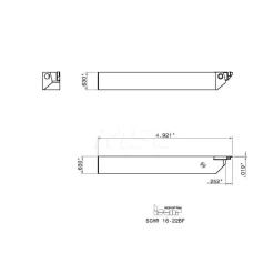 Indexable Grooving Toolholder: SCHR16-22BF, External, Right Hand