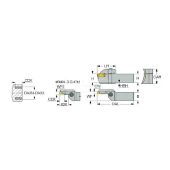 Indexable Grooving Toolholder: HFHR 25.4-100-4T25, External, Right Hand, 5.51