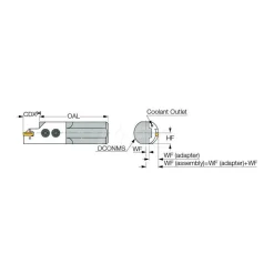 Indexable Grooving Toolholder: HAI 31.7C, Internal, Right Hand