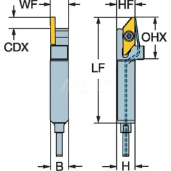 Indexable Grooving Toolholder: QS-SMALR083XHP-M, External, Right Hand