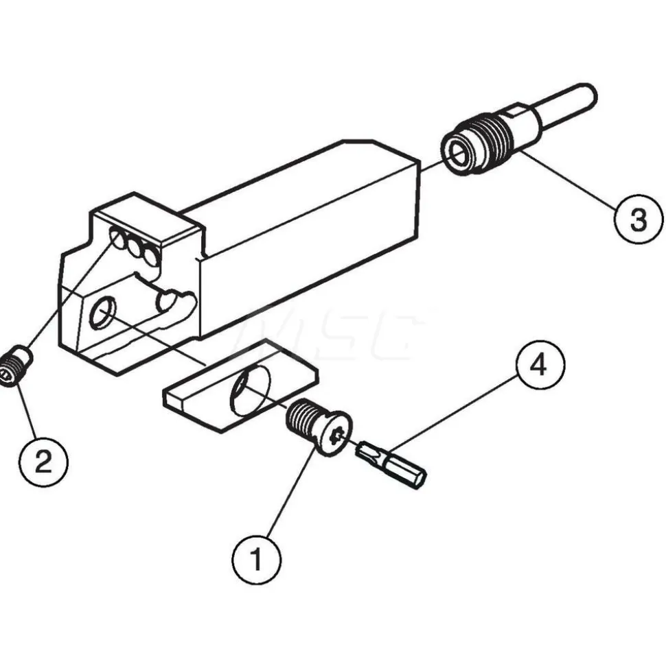 Indexable Grooving Toolholder: QS-SMALR083XHP-M, External, Right Hand
