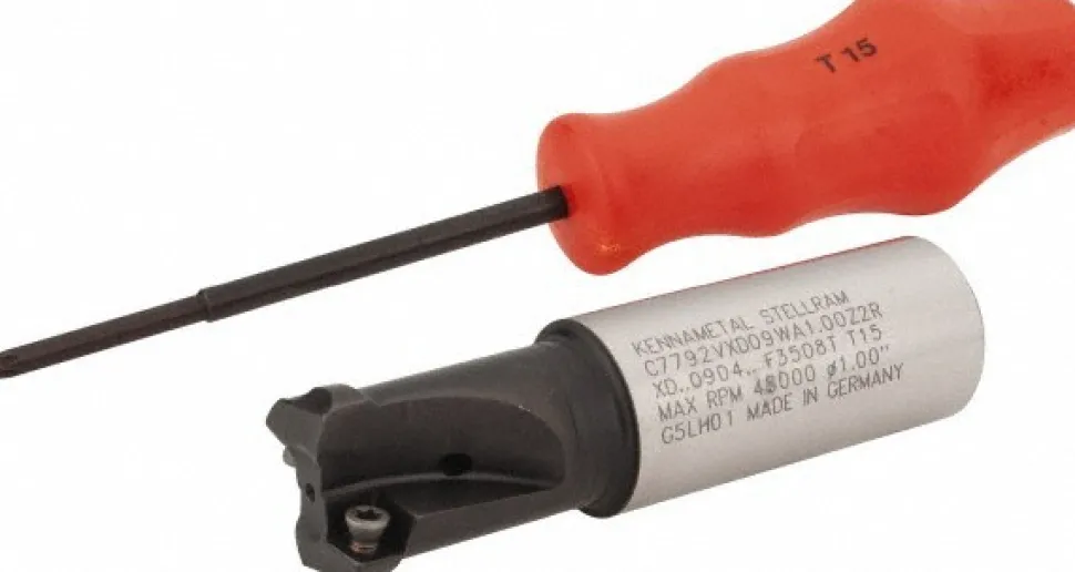Indexable High-Feed End Mill: C7792VXD09WA1.00Z02R, 1" Cut Dia, 1" Shank Dia, Weldon Flat Shank