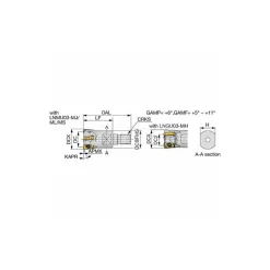 Indexable High-Feed End Mill: HXN03R025MM12-04, 25.00 mm Cut Dia, Modular Connection Shank