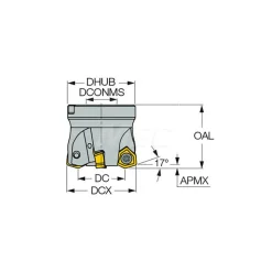 Indexable High-Feed Face Mill: 1.61 to 2