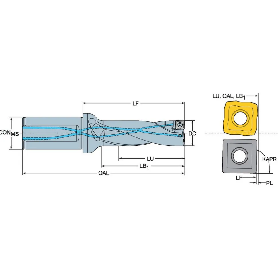 Indexable Insert Drill: A880-D0937LX25-03, 23.80 mm Max Dia, 3xD