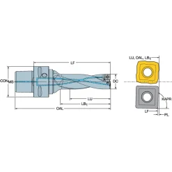 Indexable Insert Drill: 880-D2300C4-03, 23.00 mm Max Dia, 69.45 mm Max Depth, 3xD, 40.00 mm Shank Dia