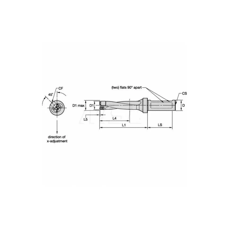 Indexable Insert Drill: DFR0750R4SSF100, 20.07 mm Max Dia, 76.20 mm Max Depth, 4xD