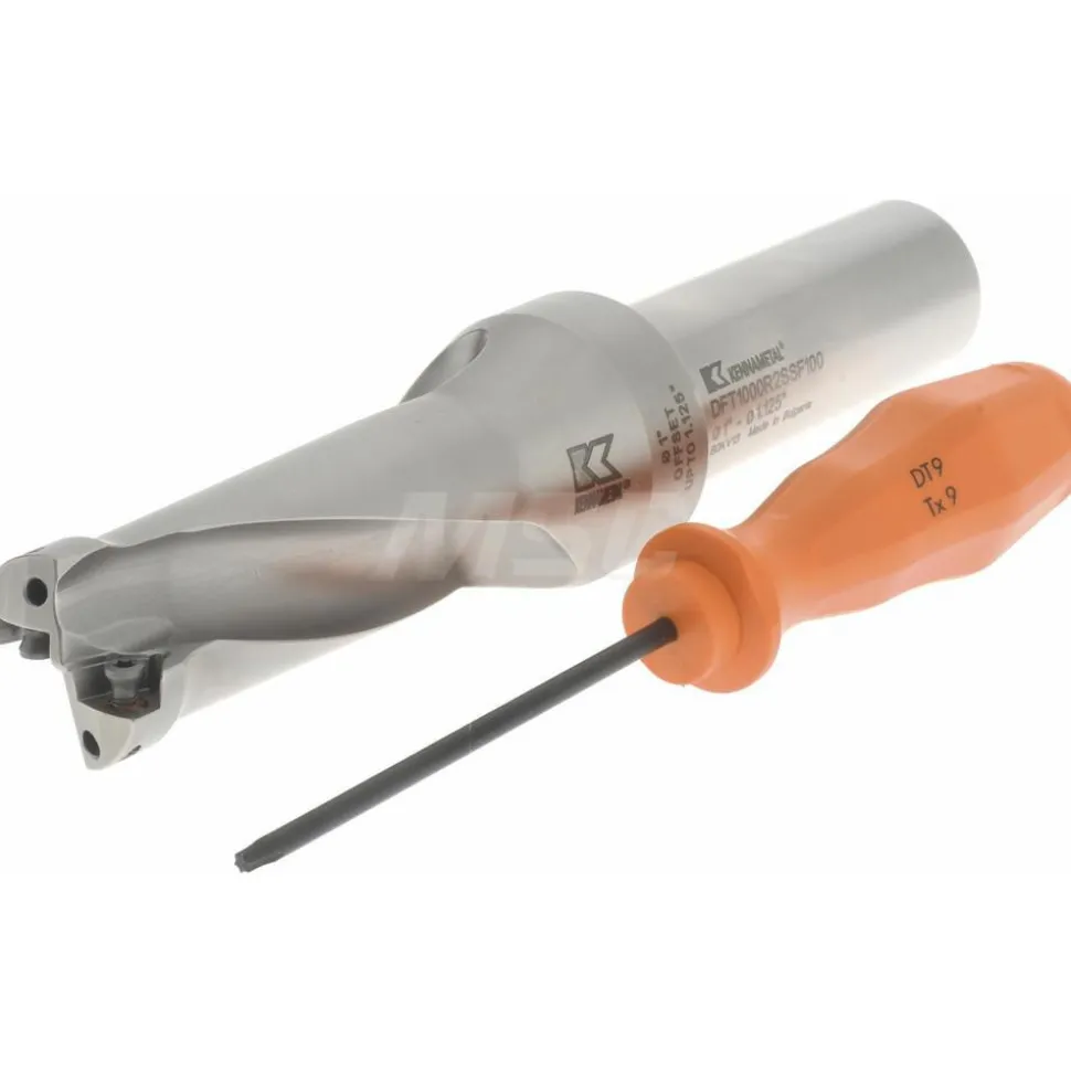Indexable Insert Drill: DFT1000R2SSF100, 1-1/8" Max Dia, 2-1/2" Max Depth, 2.5xD, 1" Shank Dia
