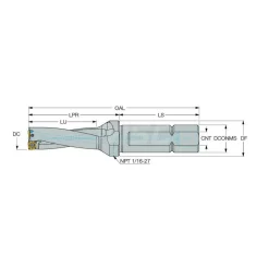 Indexable Insert Drill: DR1125-3375-125-09-3DN, 1-1/8