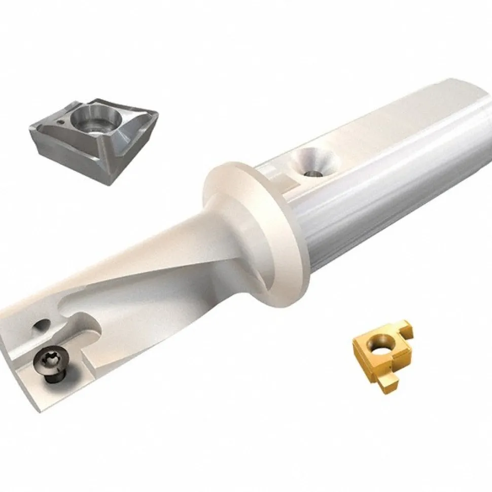 Indexable Insert Drill: DRGMF-16R2.25D-0755A08, 0.6300" Max Dia, 1.4200" Max Depth, 2.25xD, 0.7500" Shank Dia