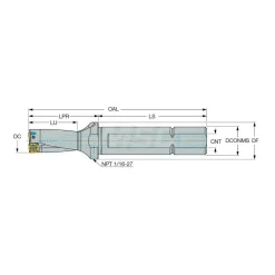 Indexable Insert Drill: DR0937-1875-100-07-2, 15/16" Max Dia, 2xD, 1" Shank Dia