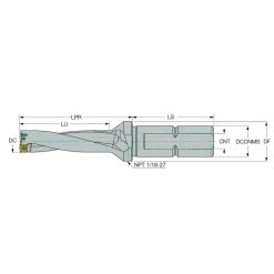Indexable Insert Drill: DR1000-4000-125, 1