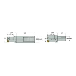 Indexable Insert Drill: DRM1000-1000-100-09-1D, 1" Max Dia, 1" Max Depth, 1xD, 1" Shank Dia