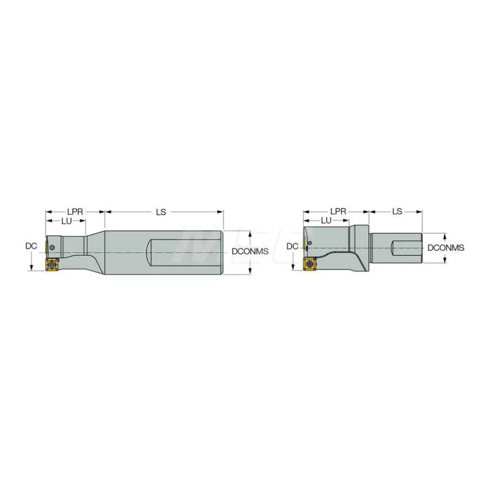 Indexable Insert Drill: DRM1000-1000-100-09-1D, 1" Max Dia, 1" Max Depth, 1xD, 1" Shank Dia