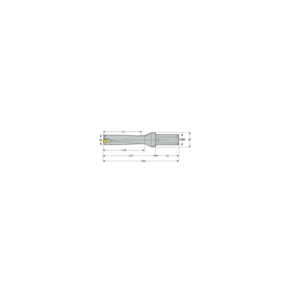 Indexable Insert Drill: SD524-0750-300-1000R7, 3/4" Max Dia, 3" Max Depth, 4xD, 1" Shank Dia