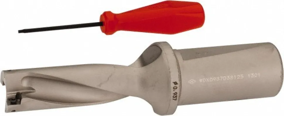 Indexable Insert Drill: WDX0937D3S125, 15/16" Max Dia, 3xD, 1-1/4" Shank Dia