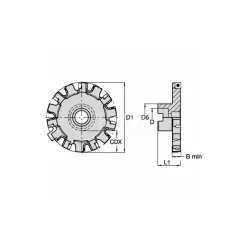 Indexable Slotting Cutter: 0.6140" Cutting Width, 4.0000" Cutter Dia, 0.8870" Depth of Cut, 1.0000" Hole Dia, 1.0000" Shank Dia, Neutral