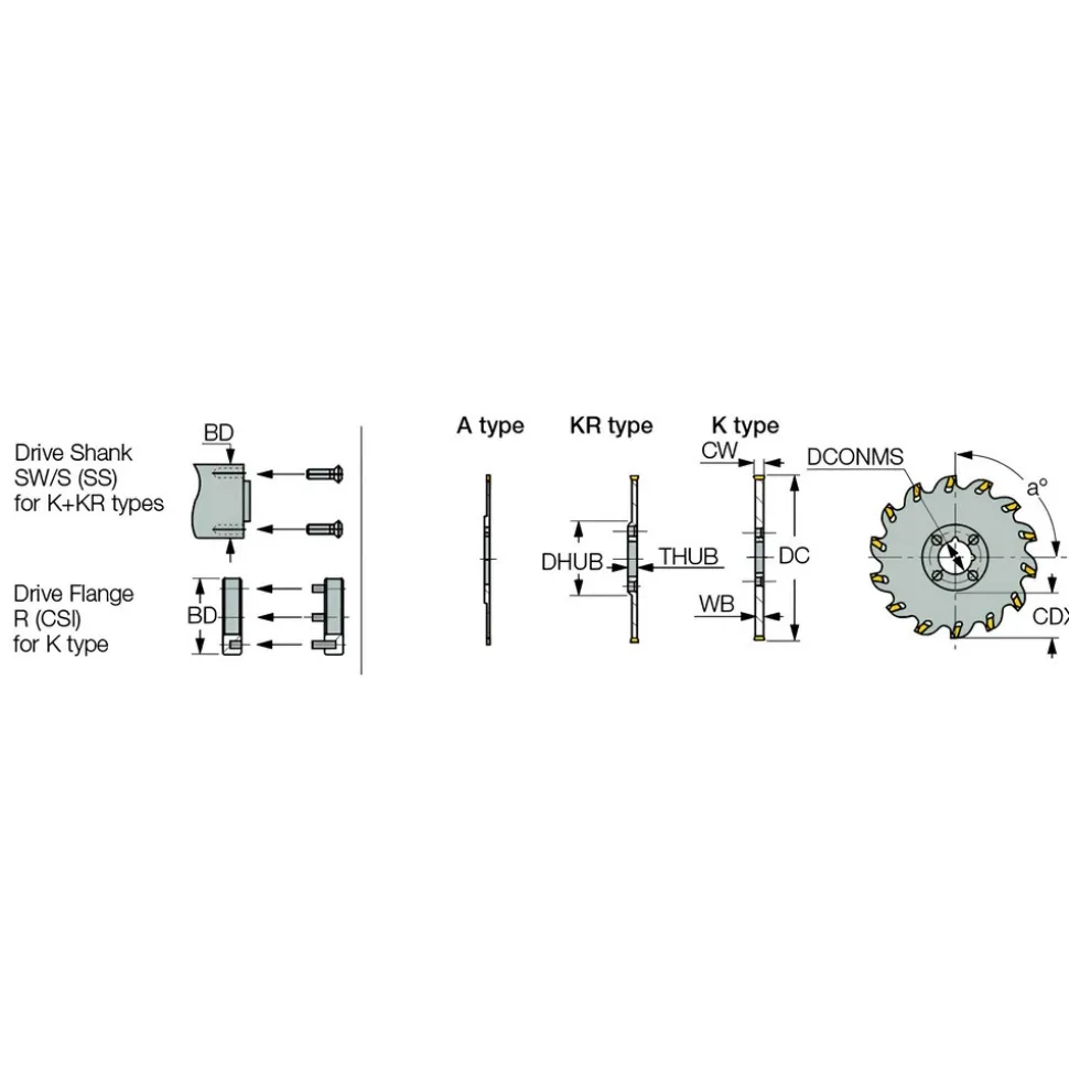 Indexable Slotting Cutter: 0.0490" Cutting Width, 3.9400" Cutter Dia, Arbor Connection, 1.1800" Depth of Cut, 1.0000" Hole Dia, 1.0000" Shank Dia