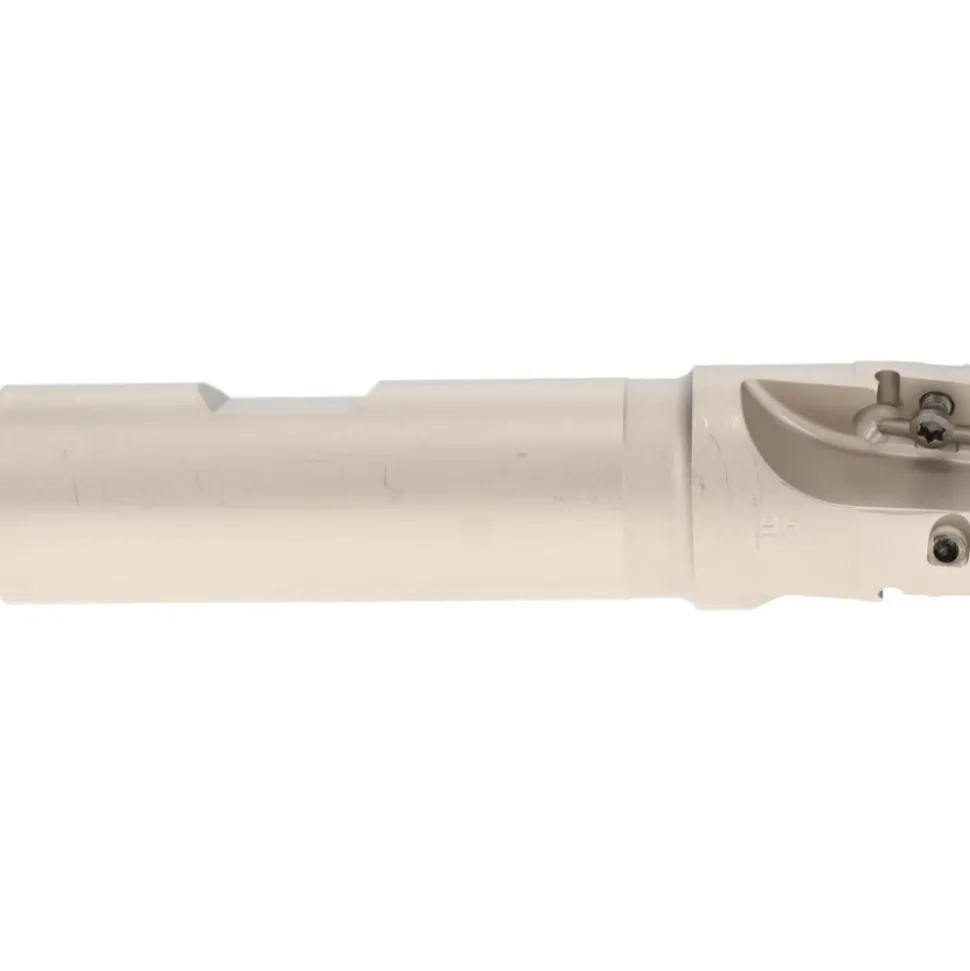 Indexable Square-Shoulder End Mill: HM90 E90A-D.88-3-W.75, 7/8" Cut Dia, 0.394" Max Depth of Cut, 3/4" Dia Weldon Flat Shank