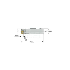 Indexable Square-Shoulder End Mill: HM90 E90AD-D1.0-2-W1.0, 1