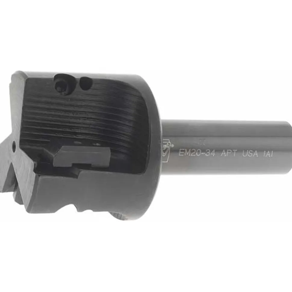 Indexable Square-Shoulder End Mill: EM-20-34 2X3/4, 2" Cut Dia, 0.65" Max Depth of Cut, 3/4" Dia Weldon Flat Shank