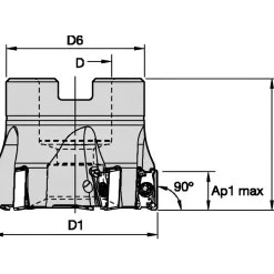 Indexable Square-Shoulder Face Mill: M4D300L1108S100L175, 3'' Cut Dia, 1.0000" Arbor Hole Dia,