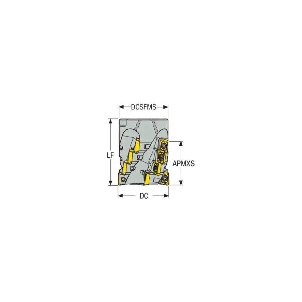 Indexable Square-Shoulder Face Mill: R220.69-03.00-18M5AN, 3'' Cut Dia, 1.2500" Arbor Hole Dia, 2.4800" Max Cutting Depth