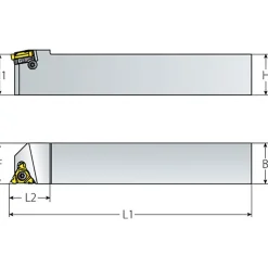 Indexable Threading Toolholders: Thread Type: External; Hand of Holder: Right Hand; Shank Width/Diameter (Decimal Inch): 1.0000; Compatible Insert Size Code: 3ER