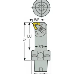 Indexable Threading Toolholder: Internal, Right Hand, 63 x 63 mm Shank