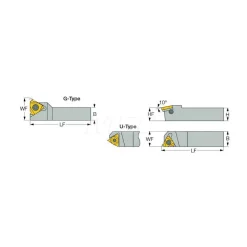Indexable Threading Toolholder: External, Right Hand, 12 x 12 mm Shank