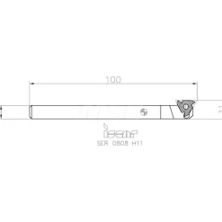 Indexable Threading Toolholder: External, Right Hand, 8 x 8 mm Shank
