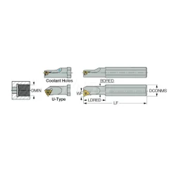 Indexable Threading Toolholder: Internal, Right Hand, 3/4 x 3/4" Shank