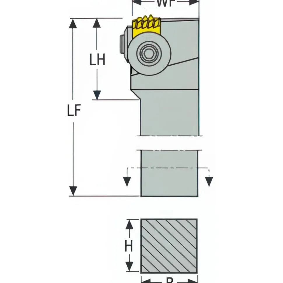 Indexable Threading Toolholder: External, Right Hand, 1-1/4 x 1-1/4" Shank