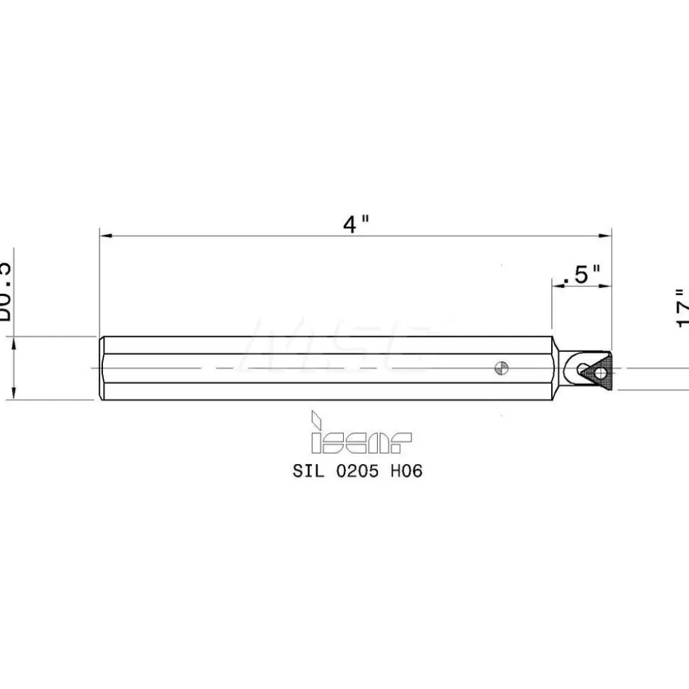 Indexable Threading Toolholder: Internal, Left Hand, 1/2 x 1/2" Shank