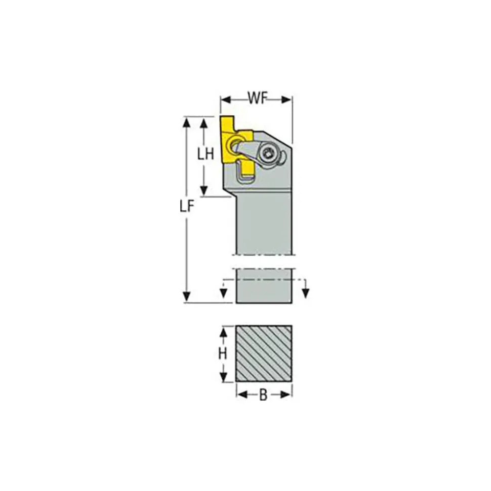 Indexable Threading Toolholder: External, Right Hand, 1 x 1" Shank