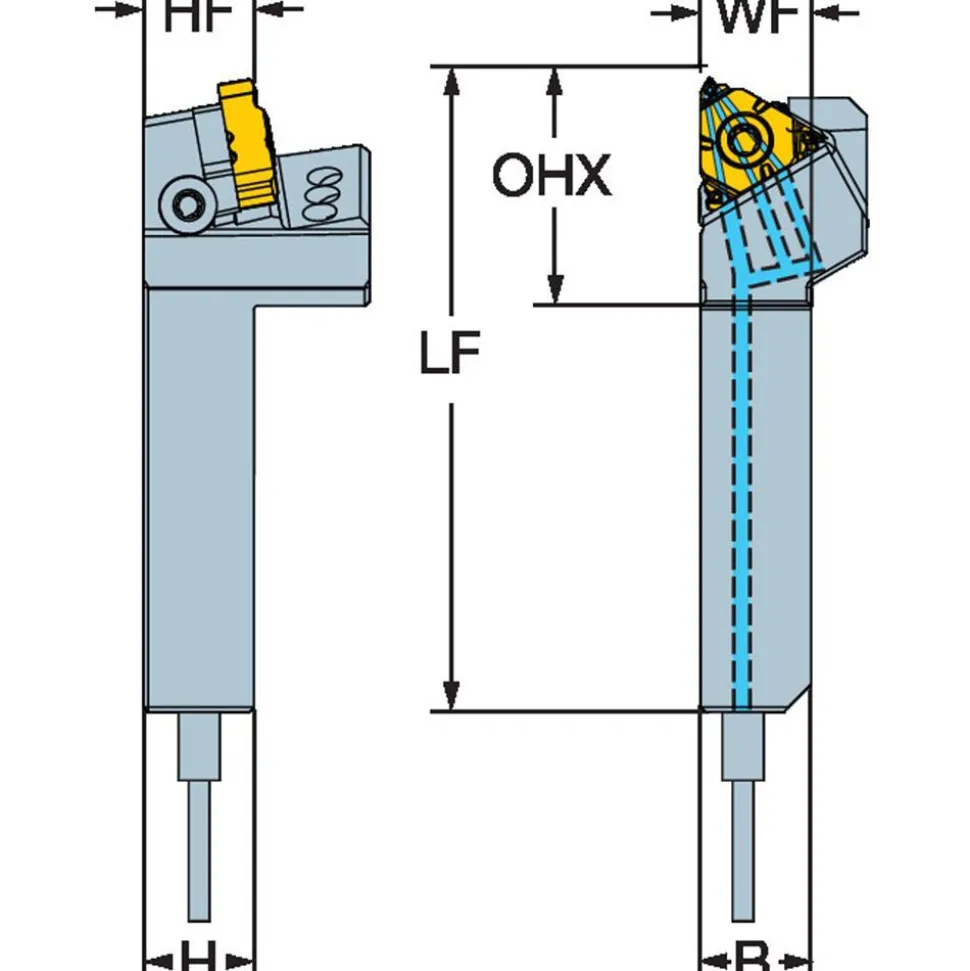 Indexable Threading Toolholder: External, Right Hand, 5/8 x 5/8" Shank